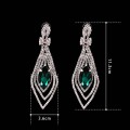 Green Crystal Charm Rhinestone Cubic Zirconia Earrings