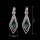 Green Crystal Charm Rhinestone Cubic Zirconia Earrings