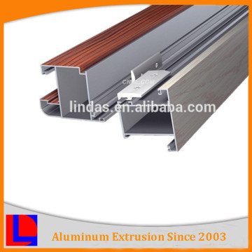 Wooden Color Powder Coated 6000 Series Extrusion Aluminum Alloy Frame