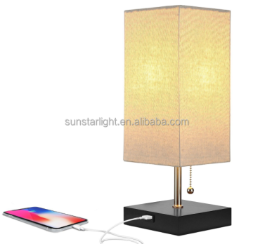 Hot Selling USB Charger On Base Bedside Table Lamp