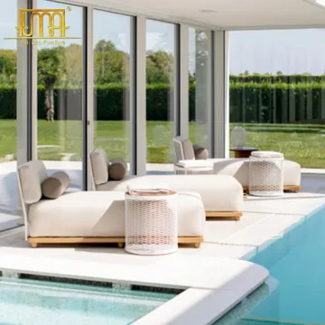 Beach Side Teak Base Switch Chaise Longue Outdoor Furniture
