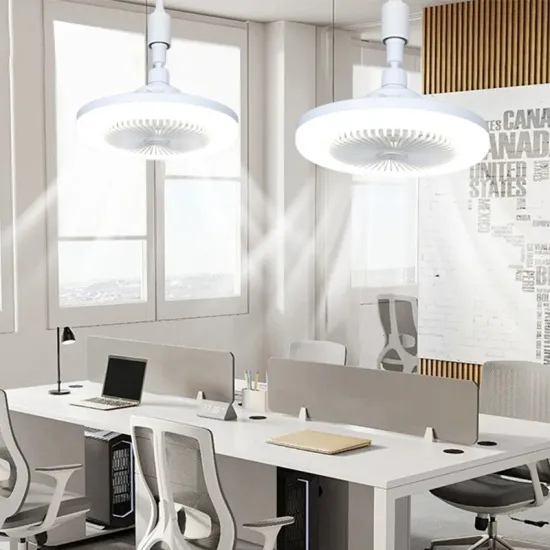 30W Dimmable E27 Socket Indoor Ceiling Fan Light Kits with 3 Color Adjustable Lamp