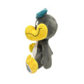 Grey duck stuffed animal with swimming goggles