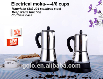stainless steel coffee maker,espresso coffee maker,electrical moka