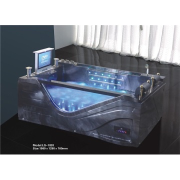 Luxuriöse Hydromassage-Badewanne für 2 Personen mit Kissen