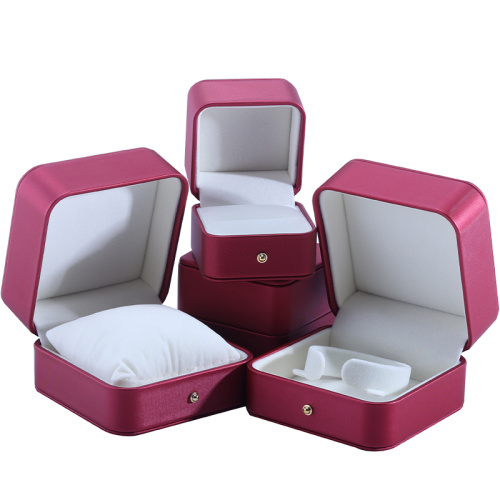 Custom Wholesale Red PU Leather Jewelry Packaging Box