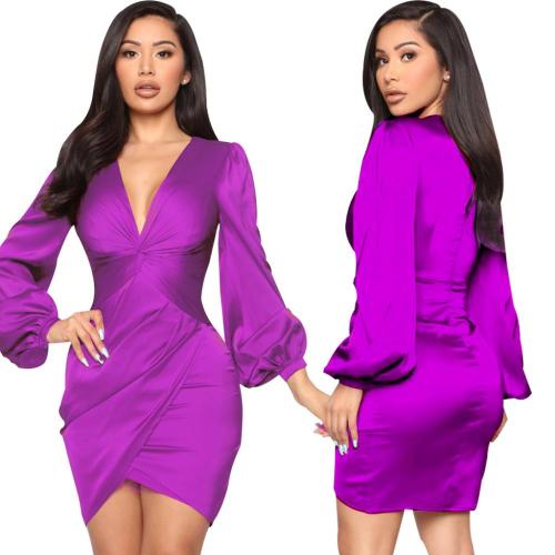 Womens Sexy Ruched Formal Dress
