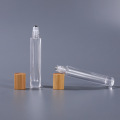 Rouleau en verre sur bouteille avec couvercle de bambou 10 ml