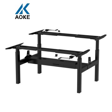 Modular Adjustable Standing Desk with Dual Motors and Hand Crank, Iron Frame - Ideal for Office and Home Use