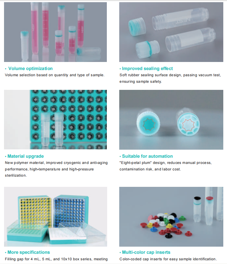 Cryogenic Tube Racked 1.8 ml Internal Thread Cryogenic Tubes, Racked China Manufacturer