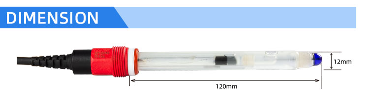 Glass pH electrode dimension Glass pH electrode dimension