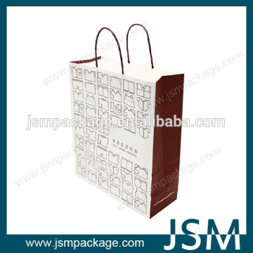 JSM custom cheap kraft paper bag with handle for jackets