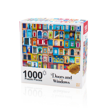 Aangepaste 1000 stuks deuren en Windows Jigsaw puzzel puzzel voor volwassen kinderen