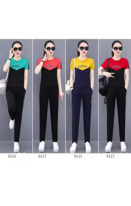 Monisa girl sports leisure colorful clothes with crew-neckone in summer