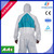 Disposable Nonwoven Microporous Film Laminates Coverall with Blue SMS Inverted Triangle Back