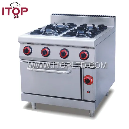 stainless steel 4 burner gas cooker with oven