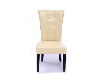 Tufted PU Leather Dining Chair With High Backrest