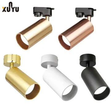 White/Gold Round Surface Mounted Cylinder Adjustable Rail Spot Lighting LED Track Light Fixture GU10 Aluminium