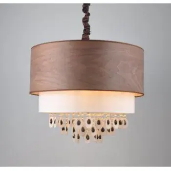 Special wooden Shade Crystal Pendant Lamp