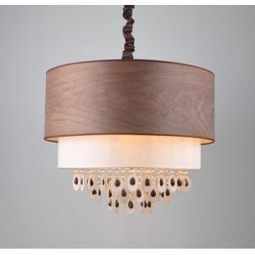 Special wooden Shade Crystal Pendant Lamp