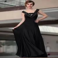DORISQUEEN Sexy Black Plus Size Evening Formal Maxi Dress