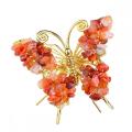 Carnelian Butterfly Decoration Healing Crystal Chip Beads Ornament Home Decor Gifts