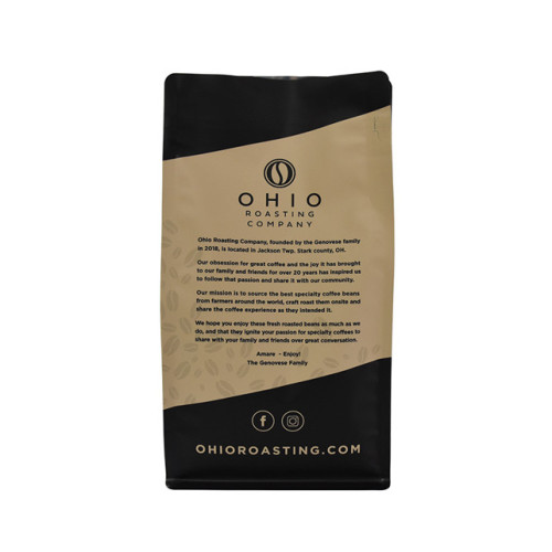 Impression flexographique sac de café moulu 12 oz emballage durable vert