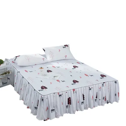 Ruffled Bed skirt Bedcover Printed Fitted Sheet Cover Bedspread Bedroom Bedsheets Home Textile Skirt Full Queen King Bed spread