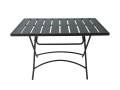 Tavolo rettangolare pieghevole in metallo da 120 * 80 cm con piano a doghe