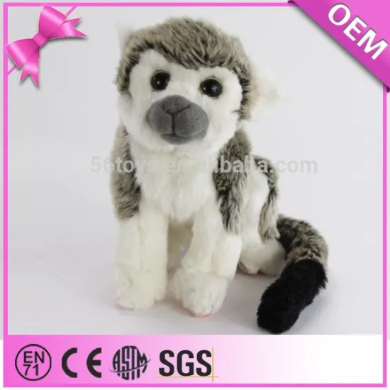 Custom made grey big eye animal plush, soft lemur plush toys