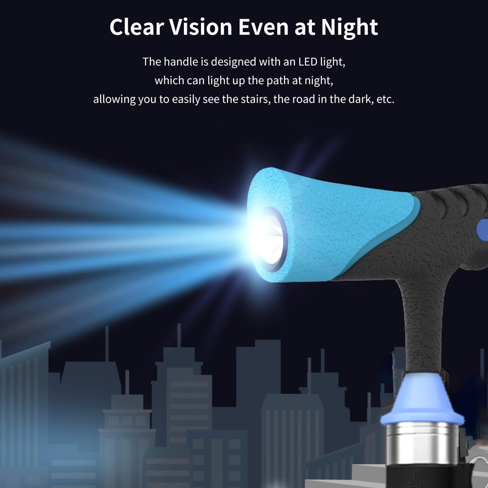 Cross-Border Wholesale 45CM Pack Carbon Fiber Anti-Slip Elderly Cane 100kg Load-Bearing Anti-Drop Adjustable Height Man Crutch3