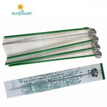 Stainless Steel Bi-Metal Soil Field Compost Thermometer for Home and Backyard Composting