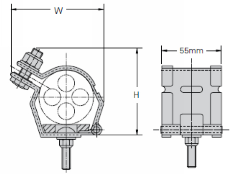 single cable cleats drawings