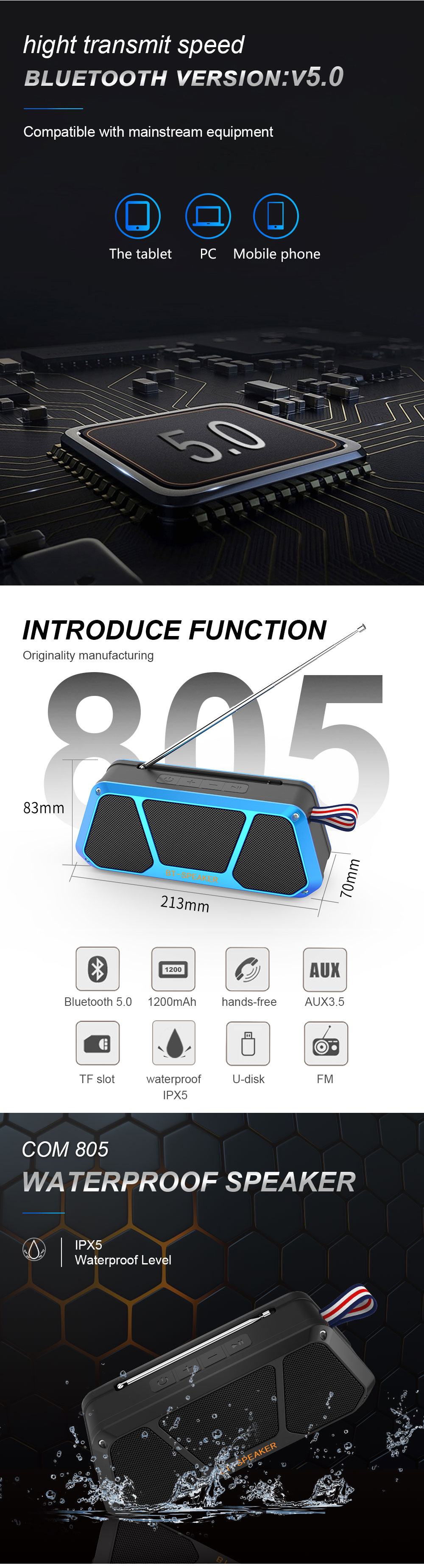 805 FM radio speaker