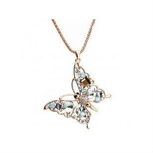 Butterfly alloy crystal pendant
