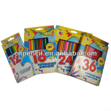 12 pcs school set colored drawing pencil with metallic stripping CN-011