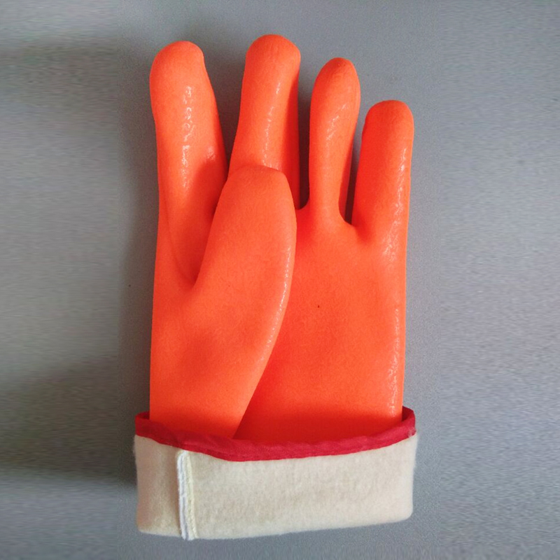 Guantes de protección personal resistentes al PVC fluorescente