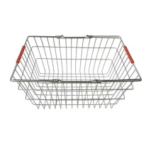Steel Material Mesh Shopping Supermarket Chrome Plated Iron Wire Shopping Basket Supplier