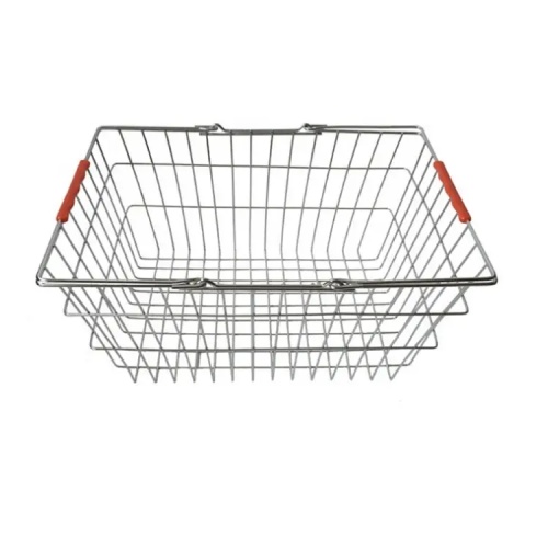 Supermarket Chrome Plated Iron Wire Shopping Basket