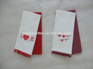 1pc waffle towel+1 pc embroidery towel cotton decorative kitchen towels set china supplier bulk buy from china