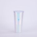 Fish scale double-layer plastic straw diamond cup