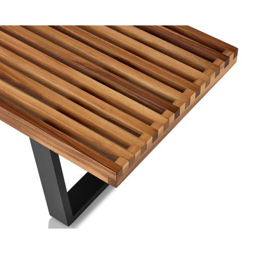 Nelson Style Platform Mid Century Solid Wood Bench