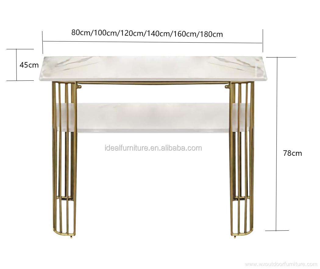 New Arrival Modern Style Beauty Salon Furniture Metal Marble Salon Nail Manicure Table with chair