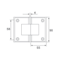 Quadratische abgerundete 180 -Grad -Glasscharnierscharnier