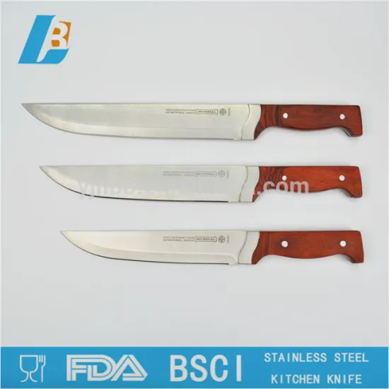 3pcs stainless steel chef kitchen knife with special handle