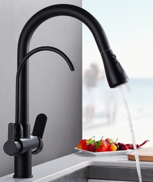 High pressure faucet cold and hot chrome