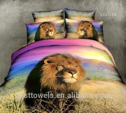Good quality cotton 3d printed lion king bedding set