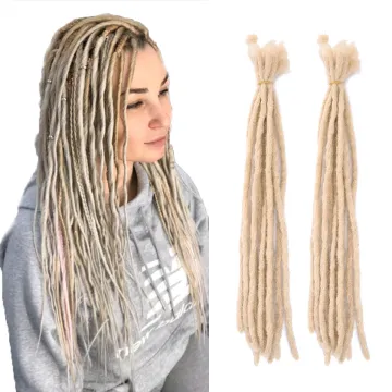 20inch Blonde 10Strands/Pack Handmade Soft Straight Artificial Afro Kinky Crochet Dreadlocks Braiding Synthetic Hair Extensions