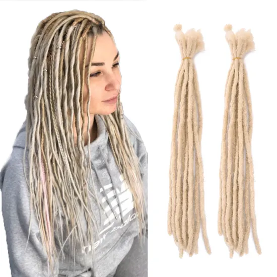 20inch Blonde 10Strands/Pack Handmade Soft Straight Artificial Afro Kinky Crochet Dreadlocks Braiding Synthetic Hair Extensions