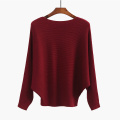 Batwing -Ärmel übergroßer Pullover Top